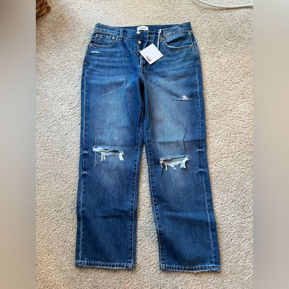 NWT PISTOLA Charlie High-Rise Straight Crop Jeans Distressed - Picture 3 of 9
